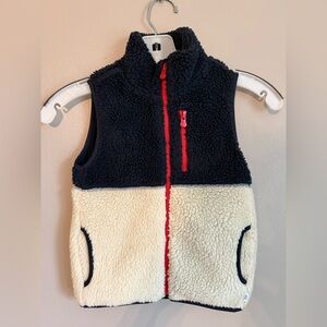 GAP Kids Navy and Cream Fleece Vest